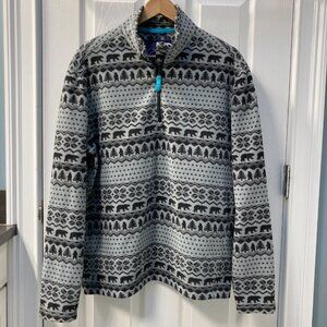 Chubbies Beach Club Polar Bear Geo Shapes 1/4 Zip Fleece Size Medium
